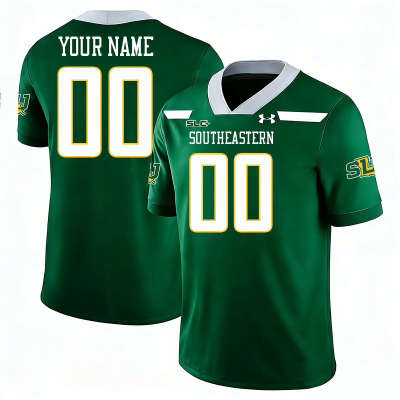 Custom Southeastern Louisiana Lions Name And Number Football Jerseys-Green